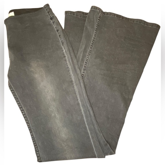 Newbury Kustom Denim - Newbury Kustom Flare Pull On Black Jeans Women’s M Stretch Boho Indie 70s Hippie